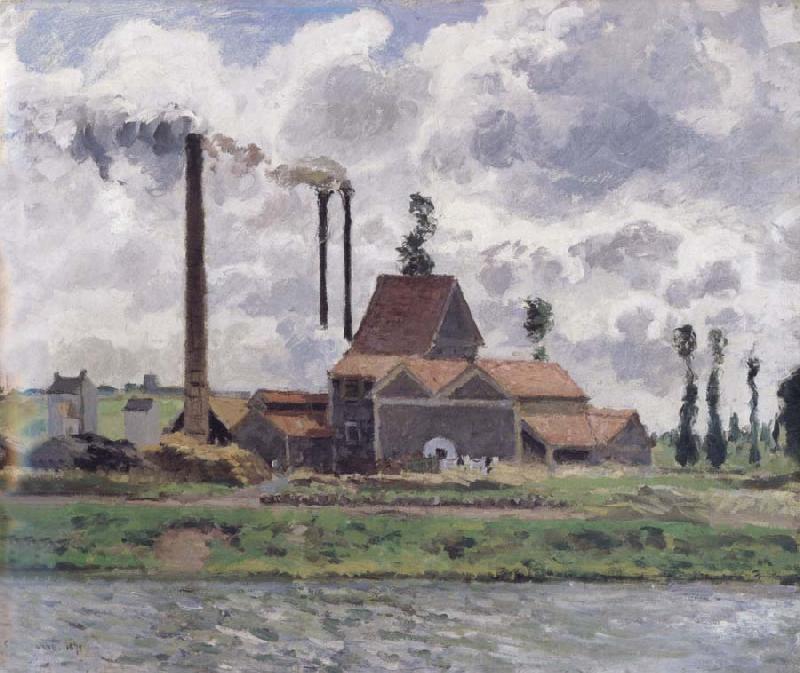 Camille Pissarro Factory near Pontoise Usine pres de Pontoise Sweden oil painting art